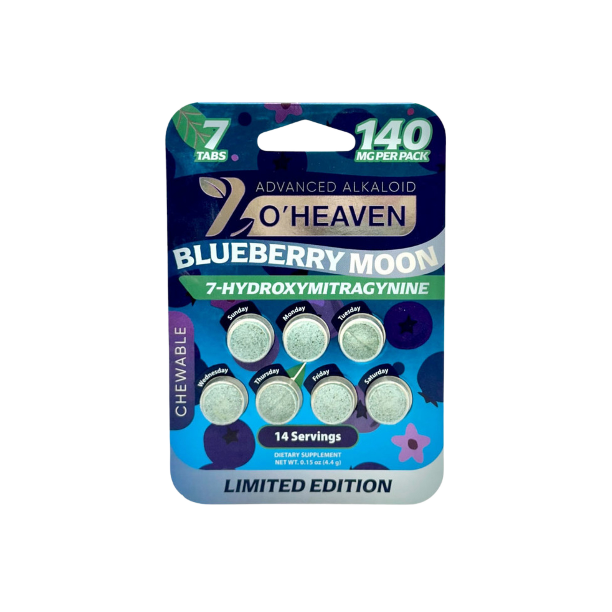 7 O'Heaven 7-OH Kratom Chewable Tablets Blueberry Moon