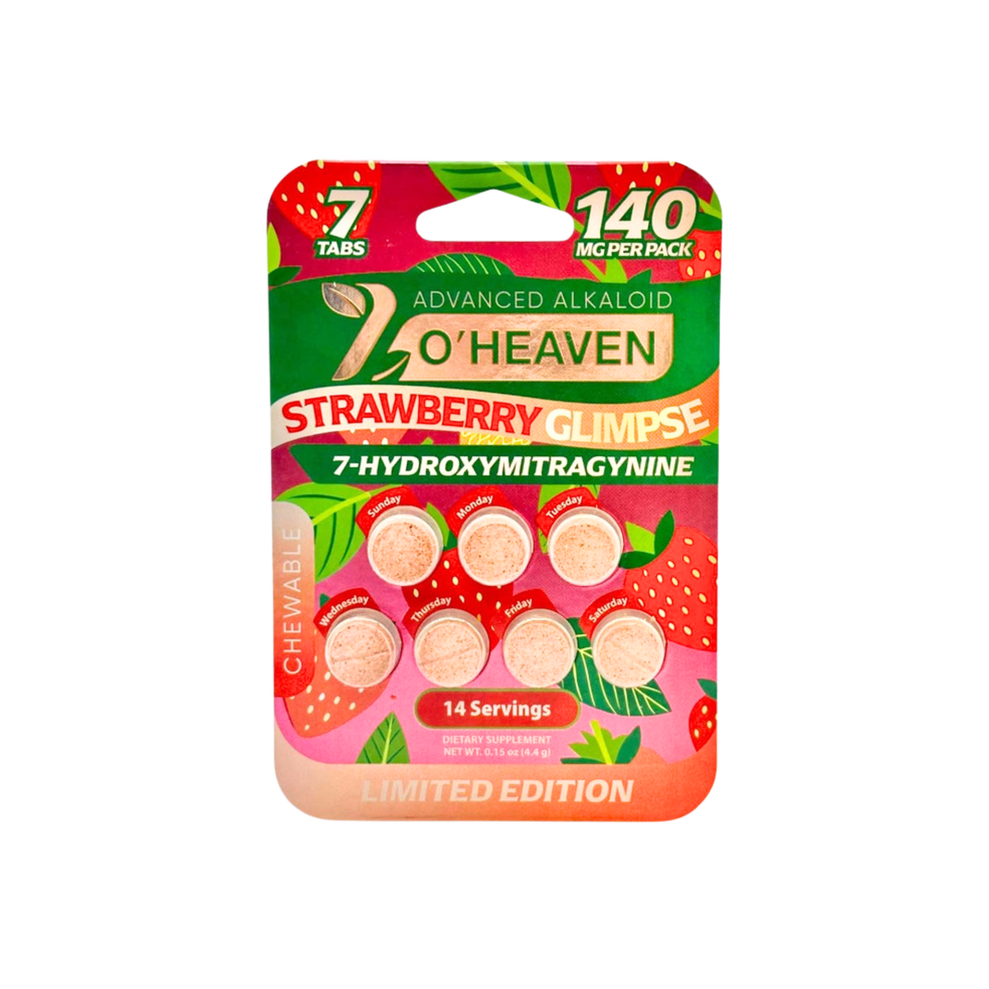 7 O'Heaven 7-OH Kratom Chewable Tablets Strawberry Glimpse