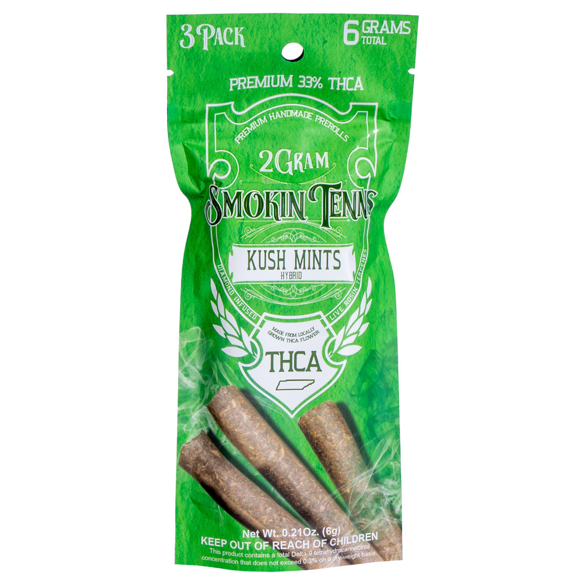 Smokin Tenns - Kush Mints THCA Pre-Roll [6G]
