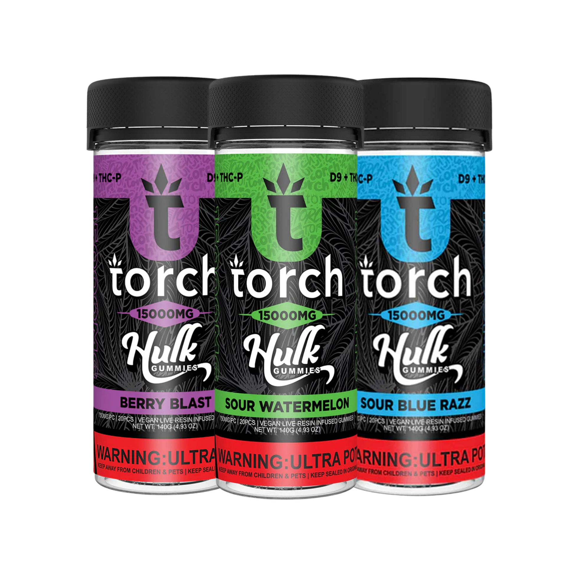 Torch Hulk Gummies 15000mg: D9 + THC-P Gummies